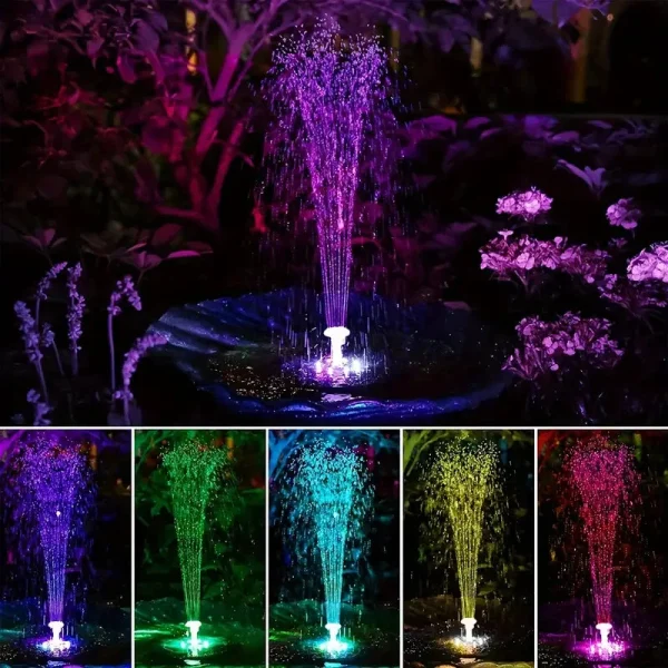Éclairage LED coloré pour fontaine de jardin