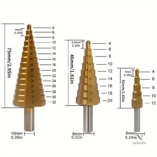 Forets titane pour perçage de métaux et inox, lot complet