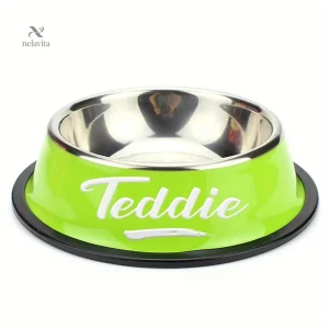 Gamelle personnalisée pour chien ou chat – Design antidérapant et inox durable