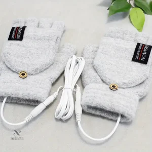 Gants chauffants USB demi-doigts – Confort thermique idéal pour l’hiver au bureau ou à la maison