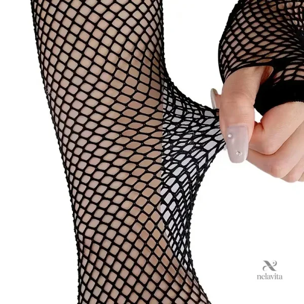 Gants de soirée en résille noire pour look rétro féminin