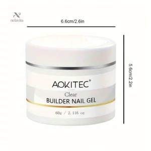 Gel de Construction Ongles Transparent AOKITEC 60g – Builder Gel Professionnel pour Extensions et Renforcement
