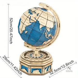 Puzzle éducatif en bois représentant un globe terrestre