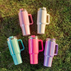 Gobelet isotherme dégradé arc-en-ciel pour boissons à emporter