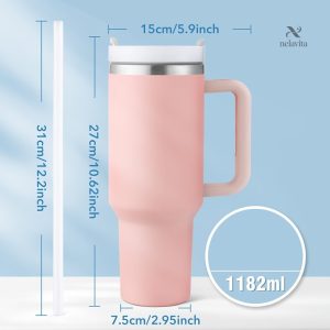 Gobelet Inox avec Paille pour boissons chaudes et froides