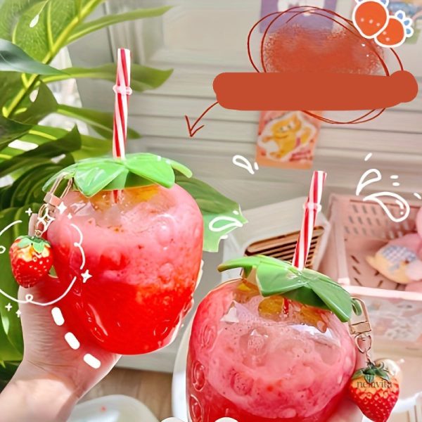 Gobelet coloré fraise pour boissons fraîches