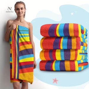 Grande serviette de plage microfibre ultra-douce