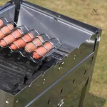 Grille barbecue inox pour saucisses, accessoire camping