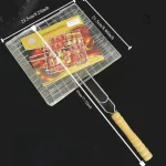 Support de cuisson en inox pour poissons et légumes variés