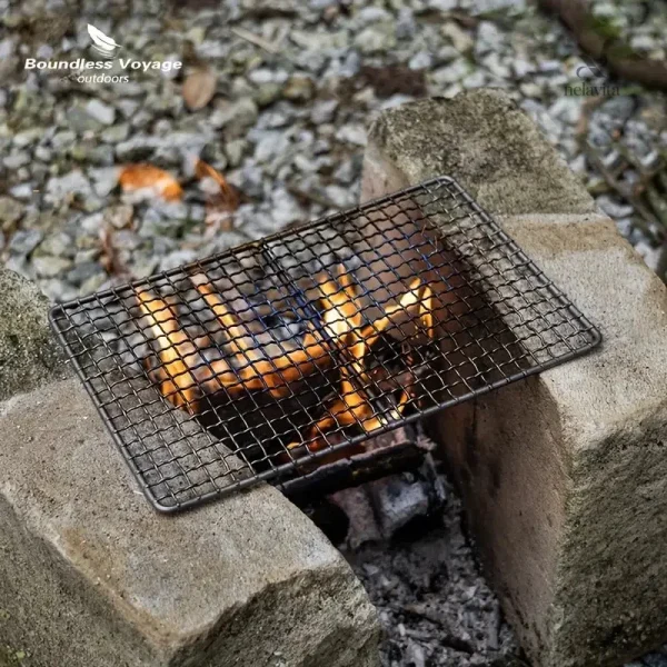 Grille résistante en acier inox pour repas en plein air