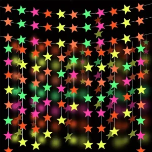 Accessoire de fête : guirlande d'étoiles fluorescentes
