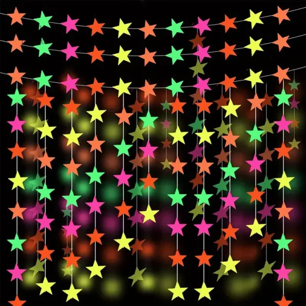 Accessoire de fête : guirlande d'étoiles fluorescentes