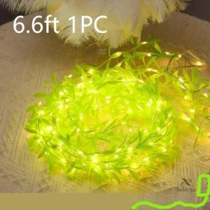 Guirlande LED Feuillage Suspendu – Ruban Lumineux Décoratif pour Plantes, Mur ou Balcon