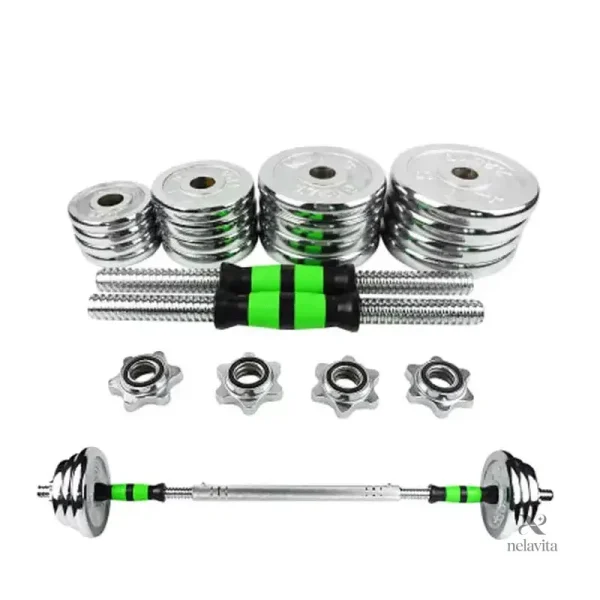 Kit musculation 2 en 1 avec barre pour fitness
