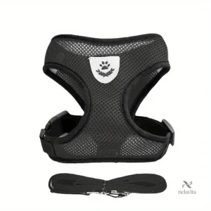 Harnais Respirant Réglable pour Chien avec Laisse – Gilet de Promenade Confortable et Sécurisé pour Petit et Moyen Chien