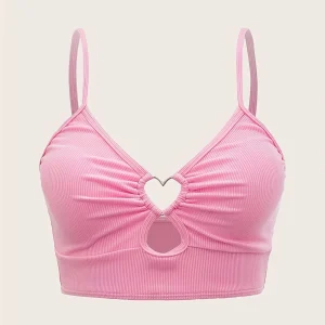 Haut de tankini à découpe cœur – Élégance romantique pour vos journées plage