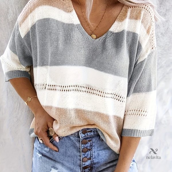 Tricot léger avec manches 3/4 pour les journées fraîches