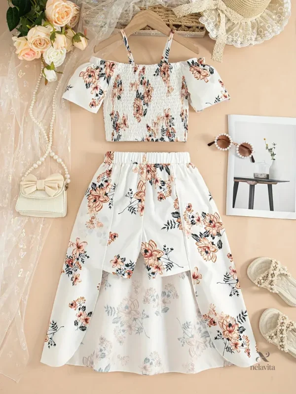 hauts-fille-a-fleurs-top-smocke-rose-avec-jupe-longue-ass-xyje8o-1