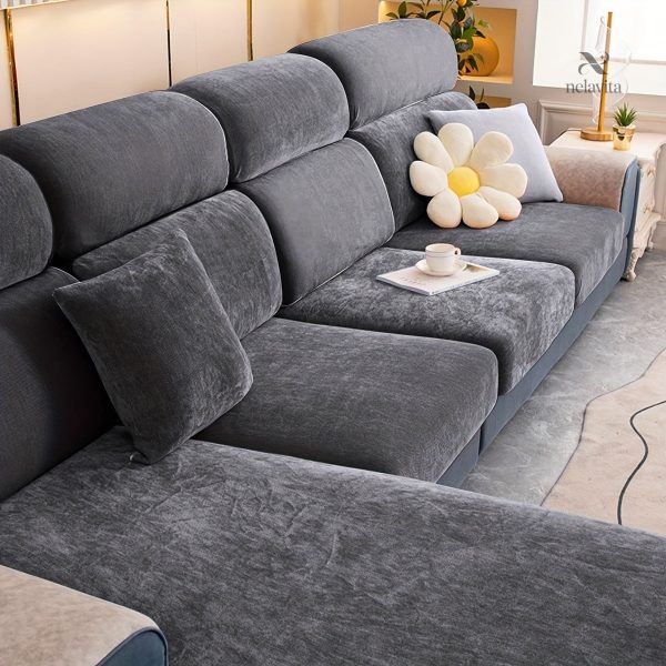 Housse en velours pour canapé confortable