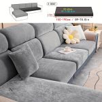 Housse canapé extensible en velours gris - vue 3
