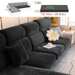 Housse canapé extensible en velours gris - vue 9