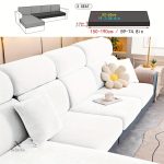 Housse canapé extensible en velours gris - vue 11