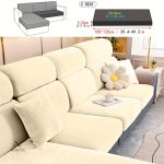 Housse canapé extensible en velours gris - vue 12