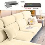 Housse canapé extensible en velours gris - vue 13