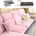 Housse canapé extensible en velours gris - vue 14
