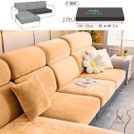 Housse canapé extensible en velours gris - vue 18