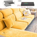 Housse canapé extensible en velours gris - vue 20