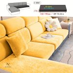 Housse canapé extensible en velours gris - vue 21