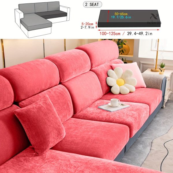 Housse canapé extensible en velours gris - vue 22