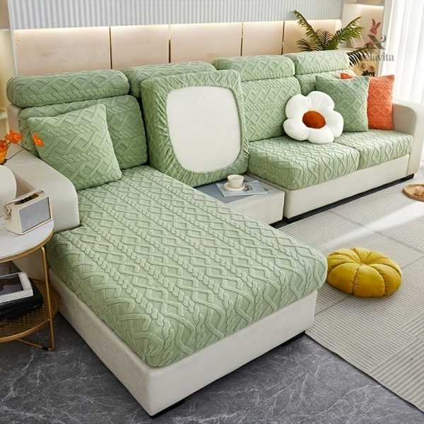 Housse canapé en velours avec motifs modernes