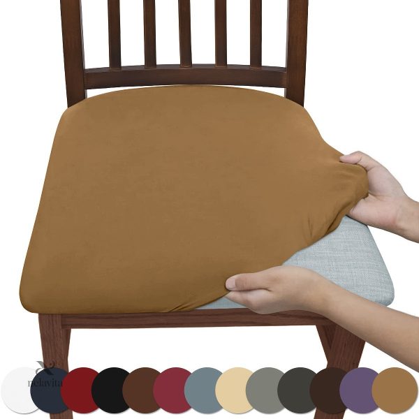 Housse de chaise en tissu élastique, couleur unie