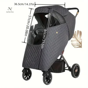 Housse coupe-vent et pluie poussette – Protection bébé universelle matelassée avec fenêtre transparente