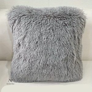 Coussin décoratif en fausse fourrure douce