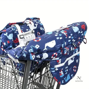 Housse de protection pour caddie bébé – Siège de courses rembourré lavable avec ceinture de sécurité