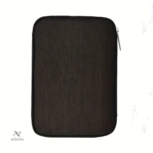 Housse de Rangement pour Tablette et Ordinateur Portable – Pochette de Protection Imperméable en Tissu Gris avec Fermeture Éclair