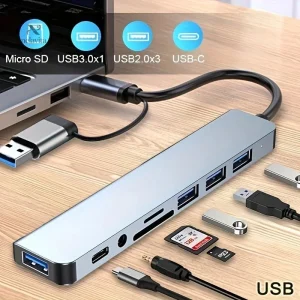 Hub USB-C 7 en 1 pour PC et MacBook avec plusieurs ports