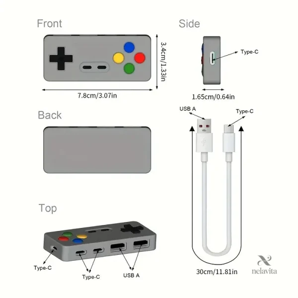 Adaptateur USB design manette rétro pour PC