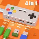 Adaptateur USB 4 ports au style gaming rétro