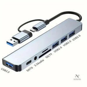 Adaptateur USB-C avec lecteur de carte SD et prise Jack