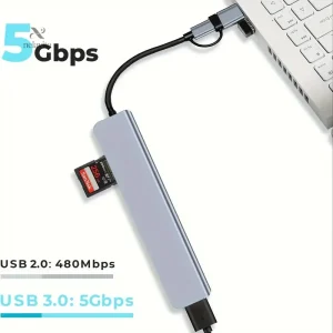Multiport USB 7 en 1 pour divers connecteurs et accessoires