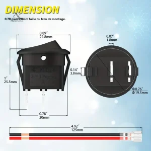 Interrupteur étanche ON/OFF 12V pour bateau et kayak