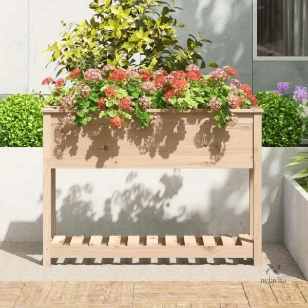 Bac à fleurs surélevé en bois pour jardin