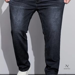 Jean droit grande taille pour homme - Denim extensible confortable
