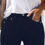 Pantalon skinny avec boutons métalliques, style unique