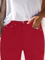 Jean skinny taille haute pour femmes, style moderne