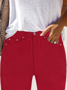 Jean skinny taille haute pour femmes, style moderne